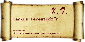 Karkus Terestyén névjegykártya